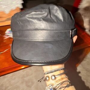 Black women leather stylish Cap